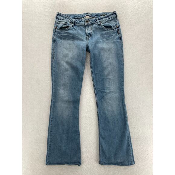 Silver Jeans Women's 30/30‎ Light Wash Blue Denim Bootcut Jeans Low Rise - Picture 1 of 14